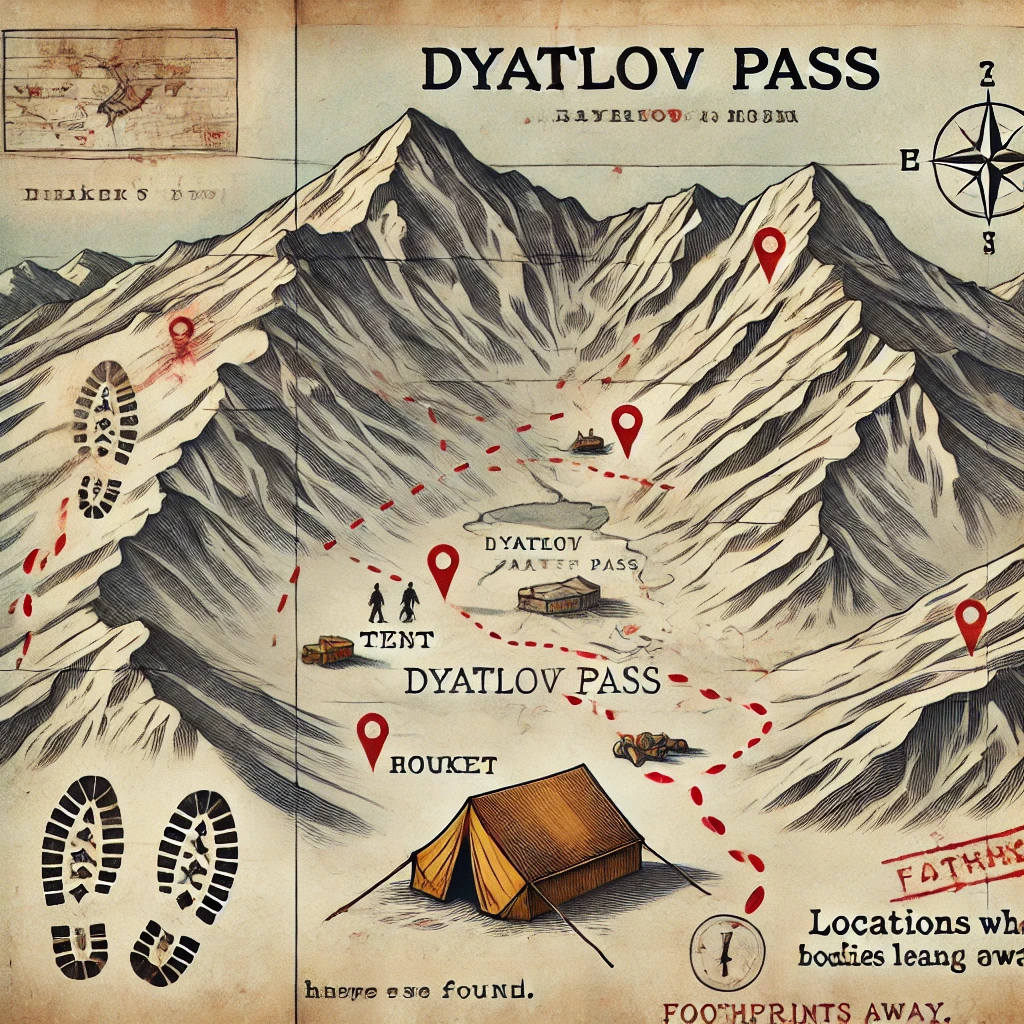 Illustrated Map of Dyatlov Pass Incident